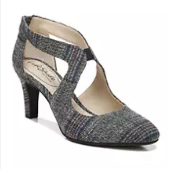 Life Stride Giovanna 2 Plaid Shoes Heels w Zipper Women’s Size 8.5 - Picture 1 of 10